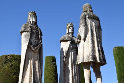 Colón y dos reyes católicos